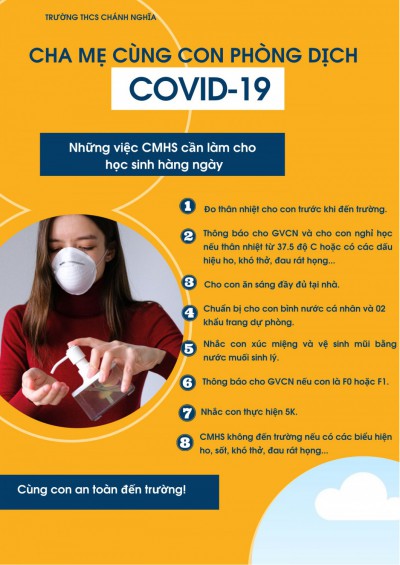 Cha mẹ cùng con phòng dịch Covid-19