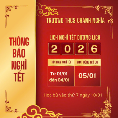 Lịch nghỉ Tết Dương lịch 2026