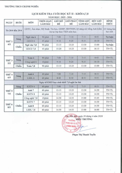 Lich thi cuoi HKII khoi 678 nam hoc 2025 2026