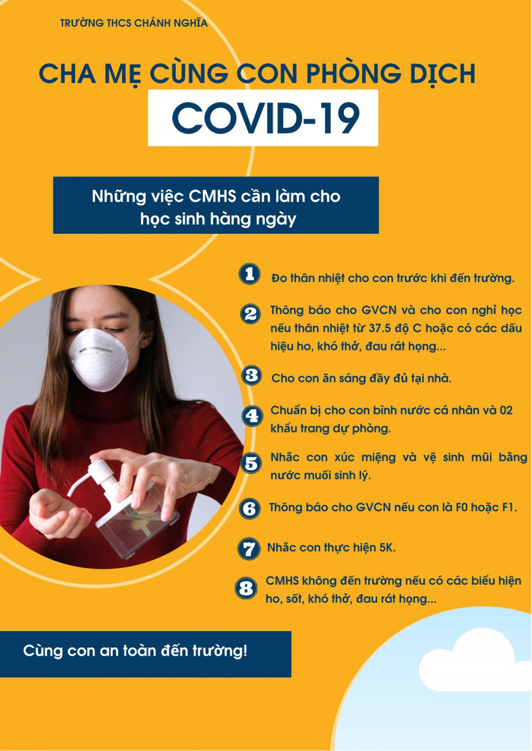 Cha mẹ cùng con phòng dịch Covid-19